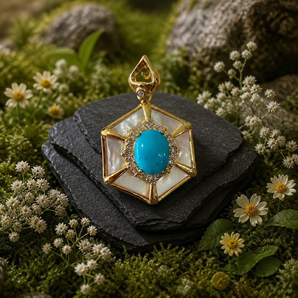 Turquoise YG Pendant