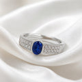 Blue Sapphire & Diamonds